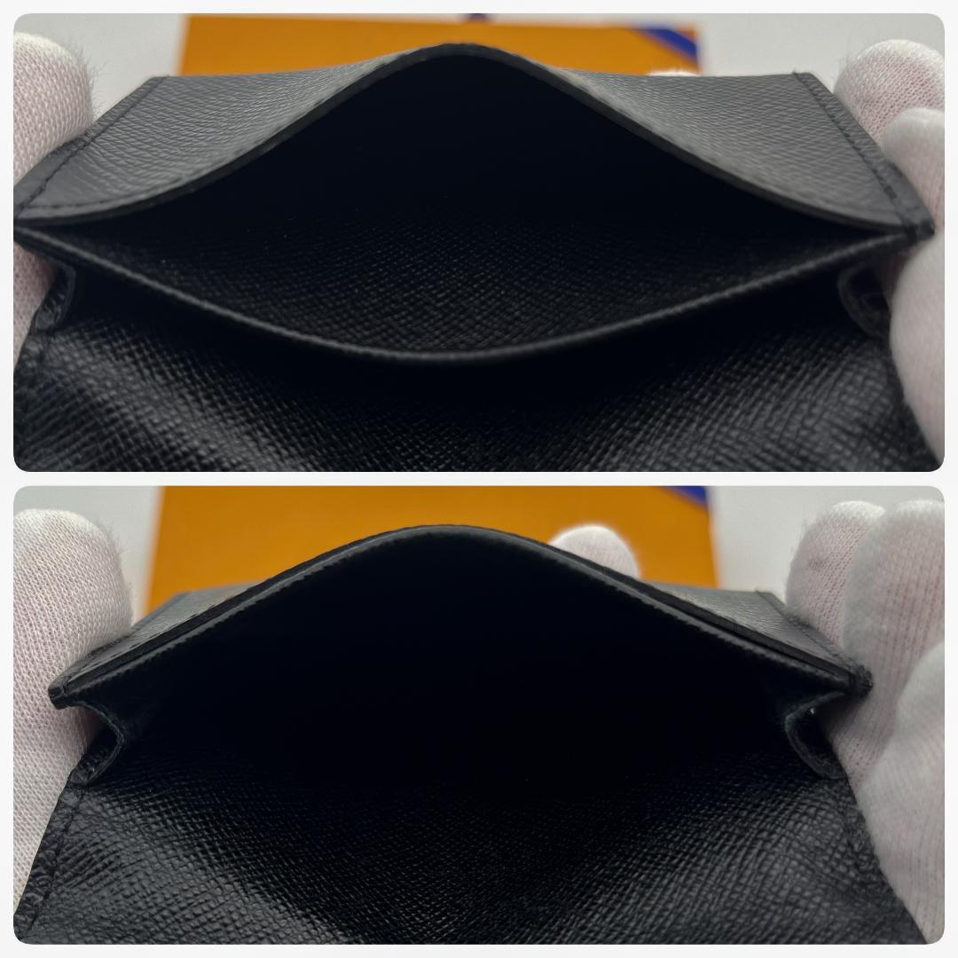 極上美品　ルイヴィトン アンヴェロップカルトドゥヴィジット タイガ 名刺入れ　黒