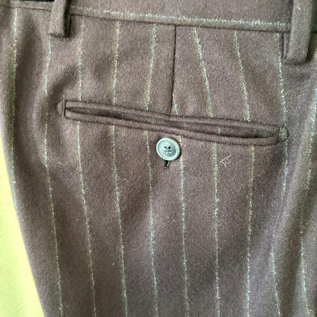 エトロ　ダークパープル チョークストライプ ビジネススーツ　48サイズ