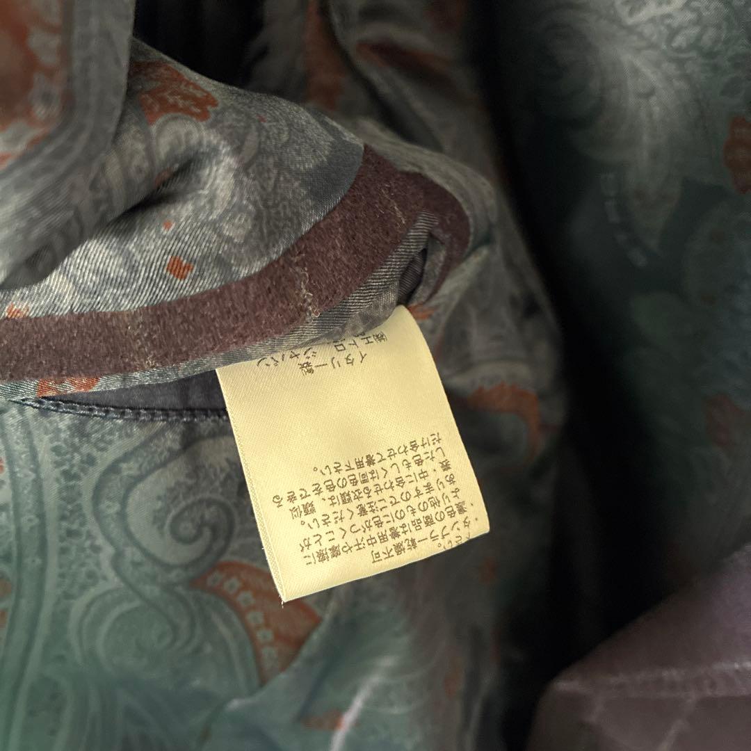 エトロ　ダークパープル チョークストライプ ビジネススーツ　48サイズ