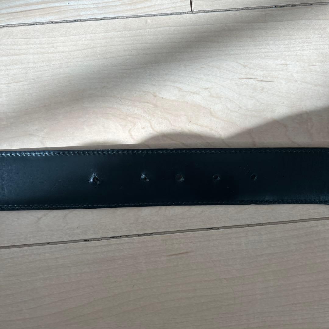 GUCCI 黒 レザー ベルト ダブルGロゴ