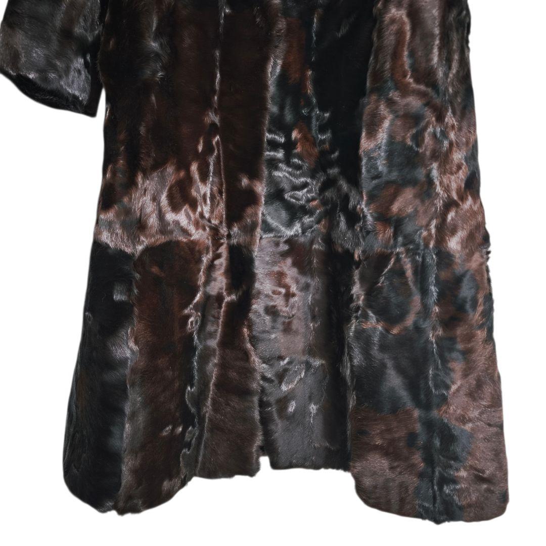 【美品 高級◎】総丈105 毛皮 ロング ファーコート 女優襟 極暖 XL