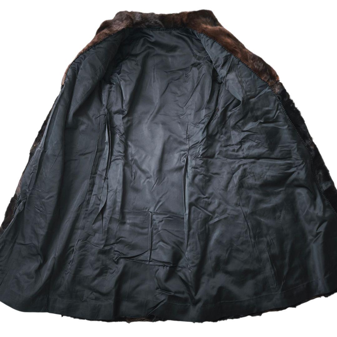 【美品 高級◎】総丈105 毛皮 ロング ファーコート 女優襟 極暖 XL