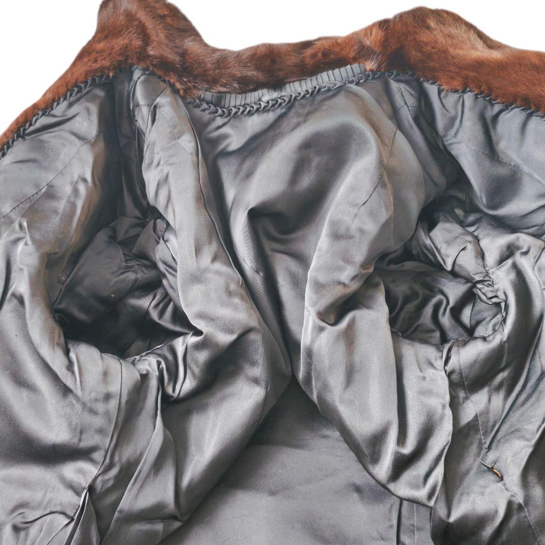 【美品 高級◎】総丈105 毛皮 ロング ファーコート 女優襟 極暖 XL