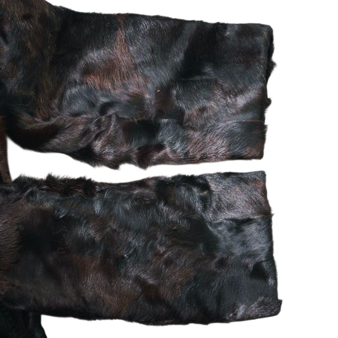 【美品 高級◎】総丈105 毛皮 ロング ファーコート 女優襟 極暖 XL