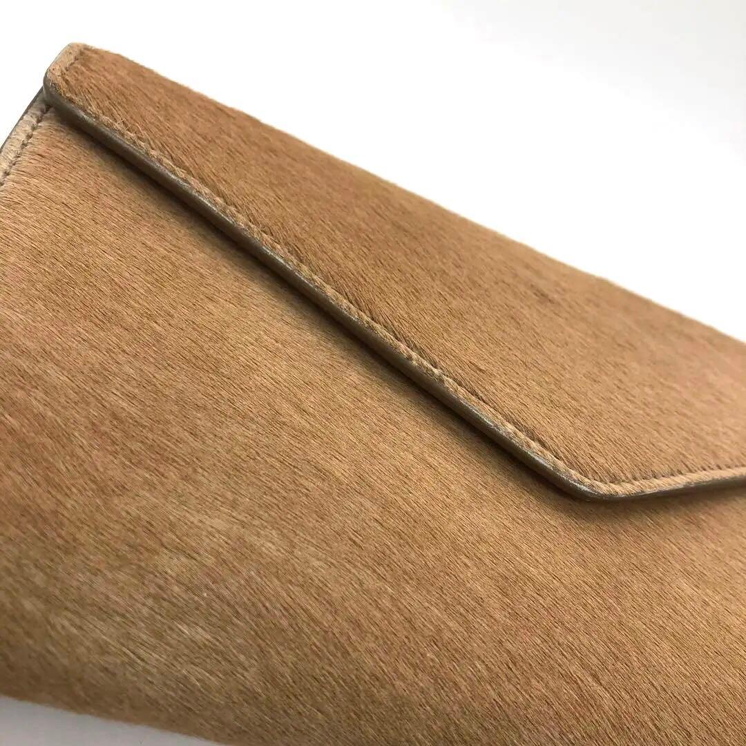 超希少·極美品✨イヴサンローラン リヴゴーシュ ハラコ　クラッチバッグ