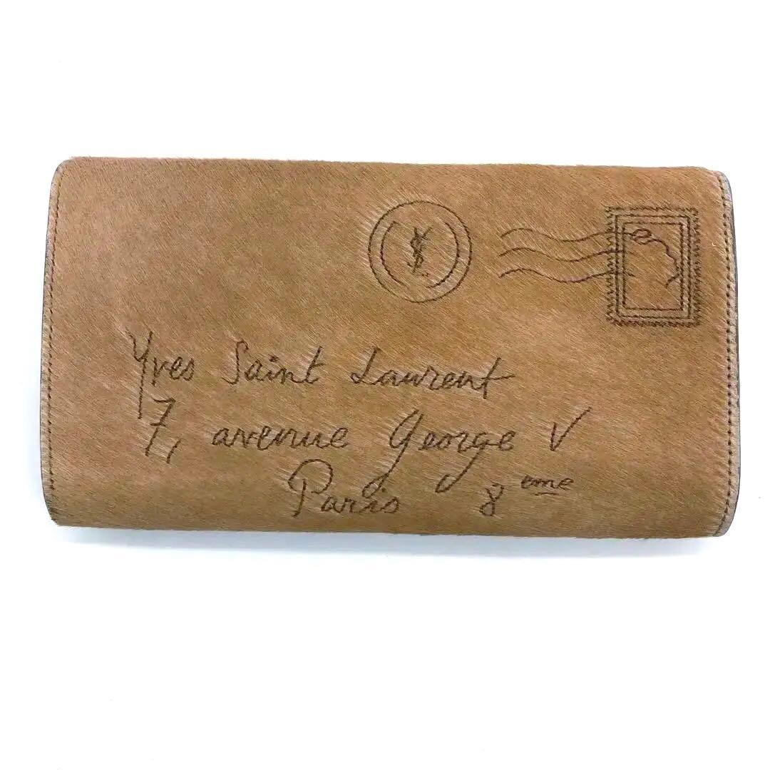 超希少·極美品✨イヴサンローラン リヴゴーシュ ハラコ　クラッチバッグ