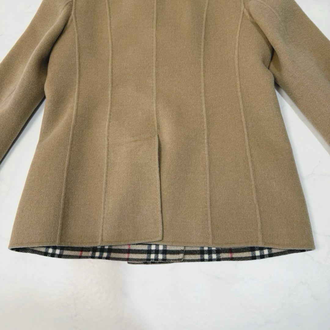 バーバリーロンドン ノバチェック ダブルフェイス ウール カシミヤ コート M