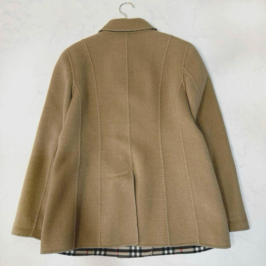 バーバリーロンドン ノバチェック ダブルフェイス ウール カシミヤ コート M