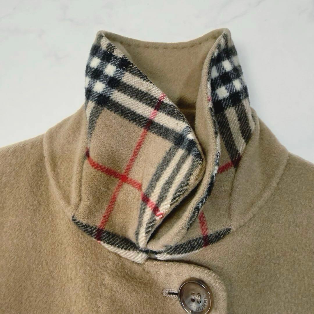 バーバリーロンドン ノバチェック ダブルフェイス ウール カシミヤ コート M