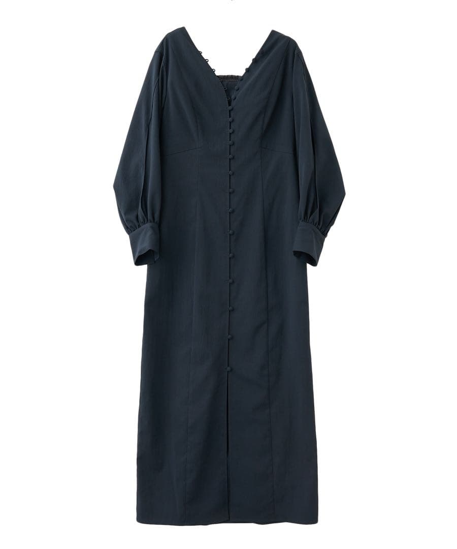 新品タグ付 Aimeine ループボタンバックオープンIライン　ワンピース 黒