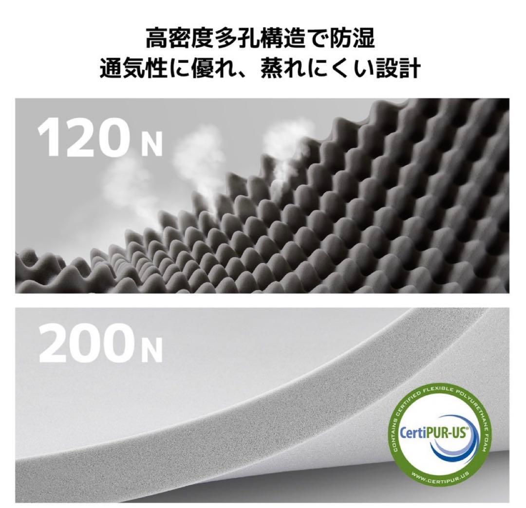 マットレス 三つ折り高反発 シングル 厚10cm 硬め　凹凸構造 体圧分散