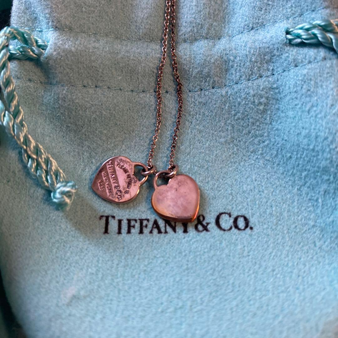 ね*め様 Tiffany & Co. ダブル ハート タグ ペンダント