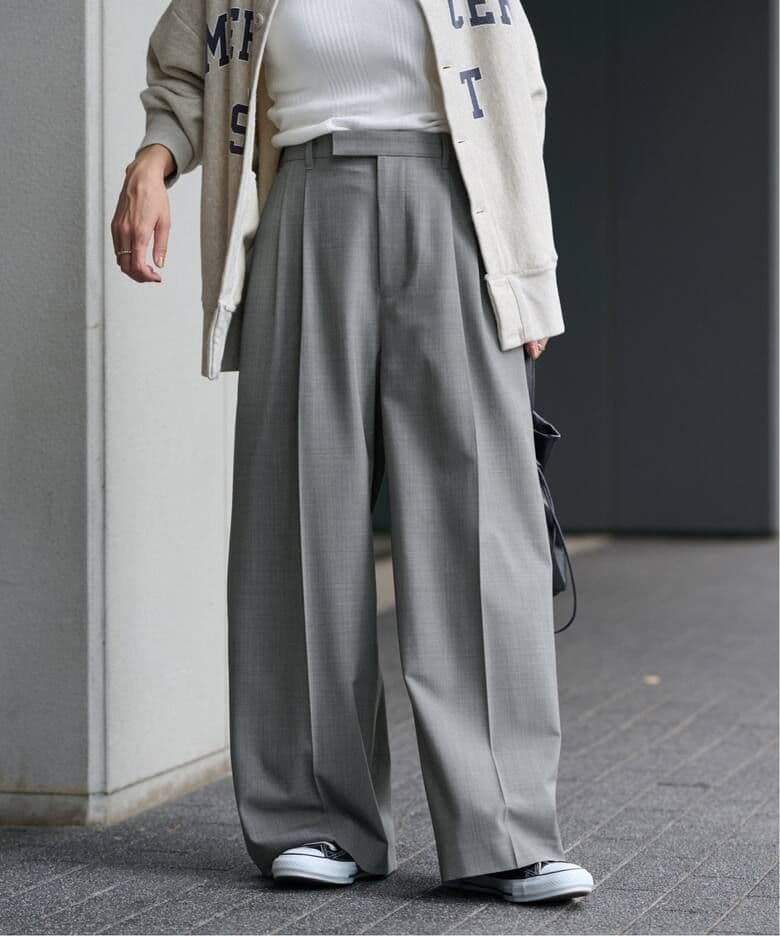 FRAMeWORK ウォッシャブルTWタックワイドパンツ 34