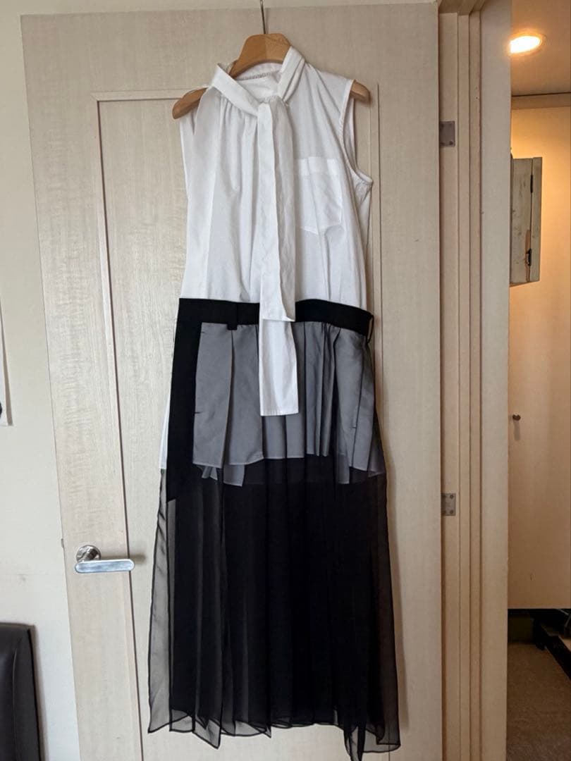 sacai 2024ss コレクションノースリーブシャツワンピース