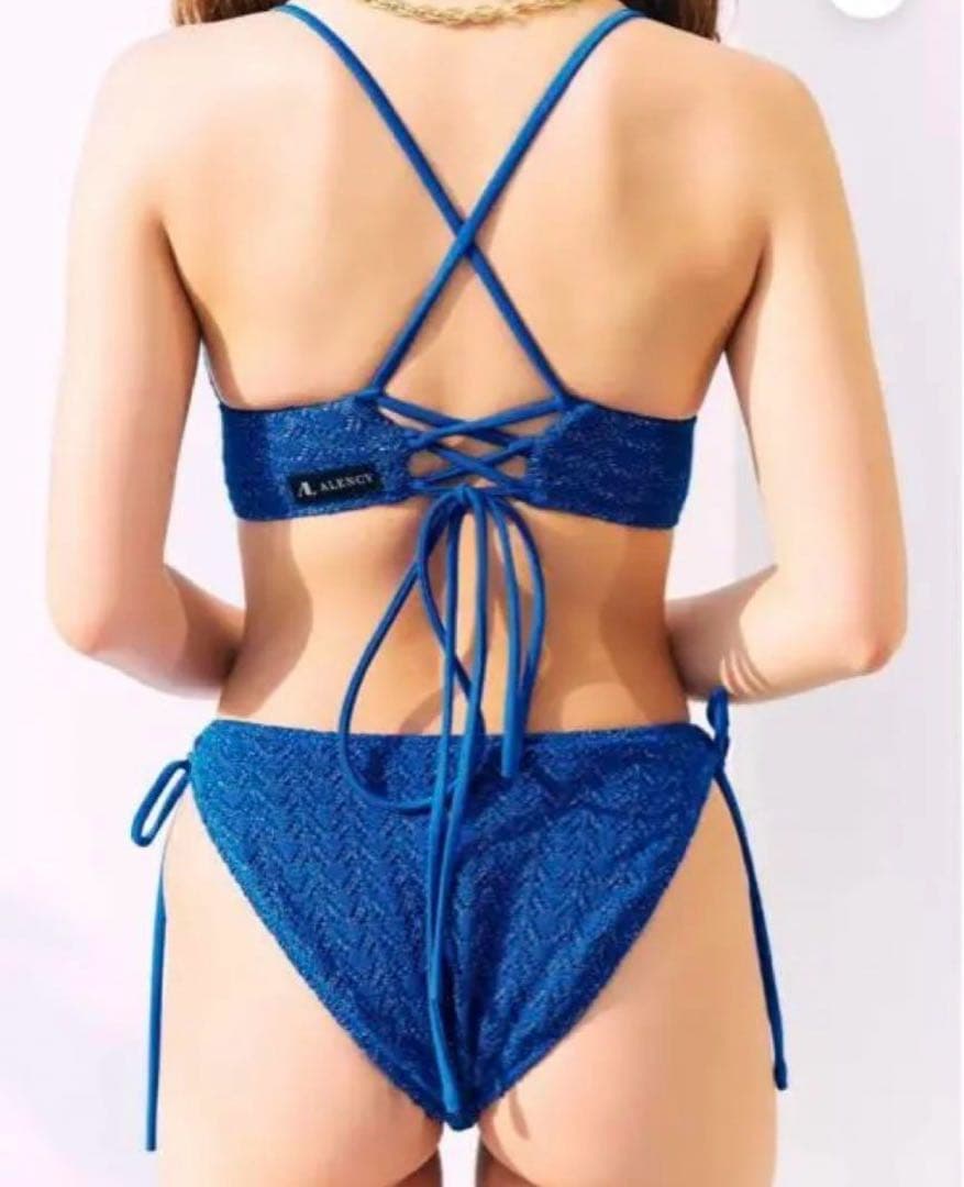 ALENCY アレンシー　ラメニットビキニ　ブルー　¥25000→¥20000