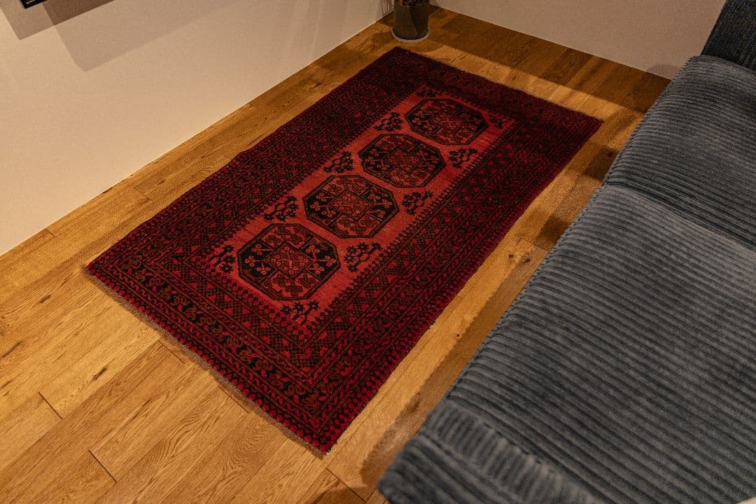 ヴィンテージラグ トルクメン165×101cm アフガニスタン産 トライバルラグ