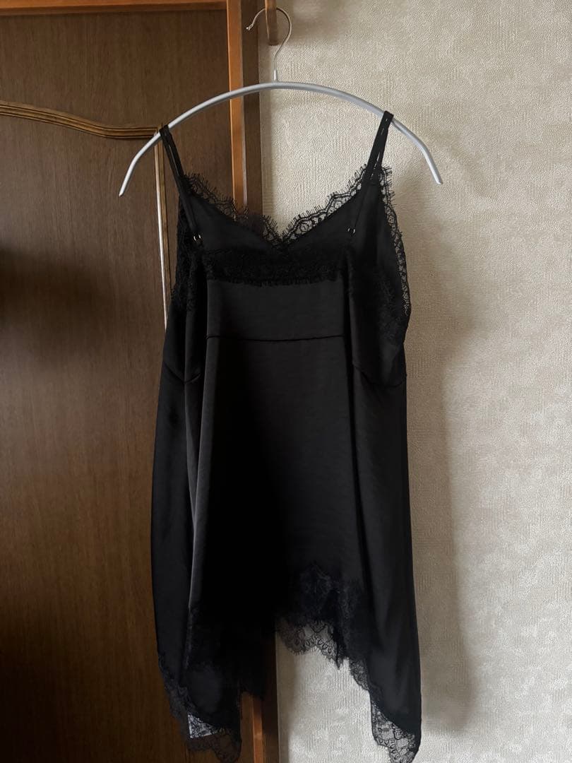 【新品未使用】ラウンジドレス　レースキャミ　ブラック