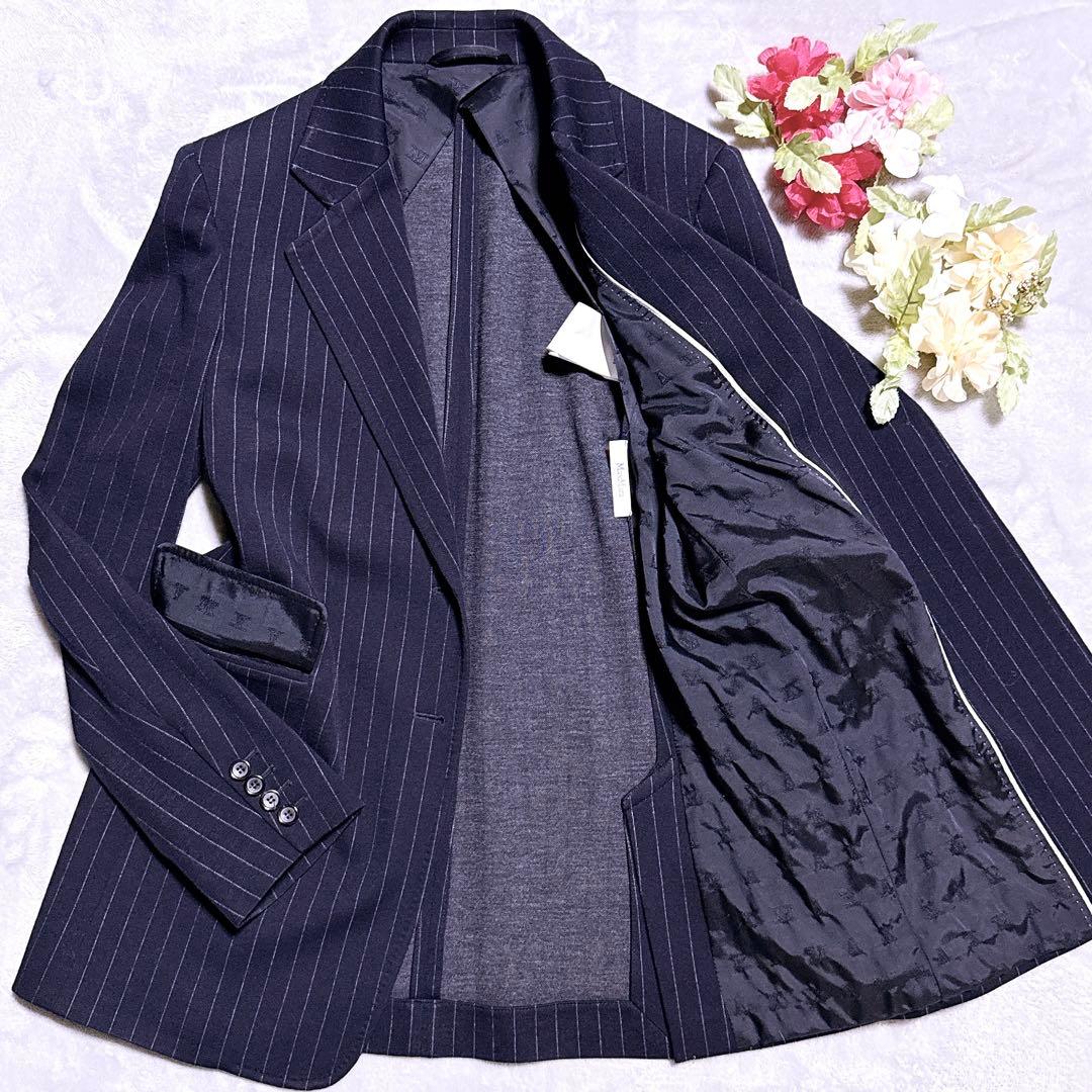 2XL【未使用】Max Mara テーラードジャケット モノグラム ストライプ