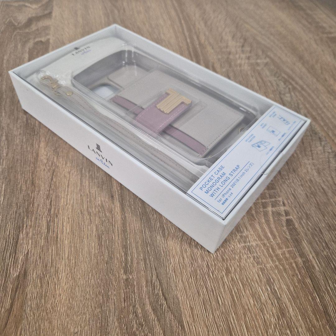 iPhone13 ランバン ロングストラップ＆カードポケット付きケース