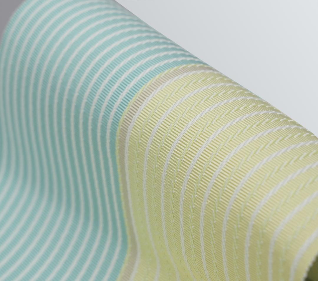 新品 博多帯 麻絹 単衣半幅帯 西村織物 ミントイエロー帯端かがり加工代込