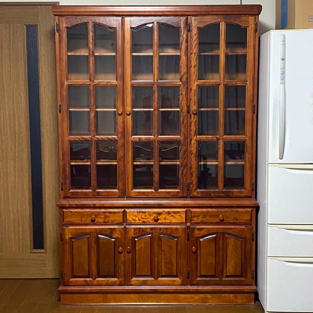 【送料込】食器棚 昭和レトロ アンティーク 木製 収納棚