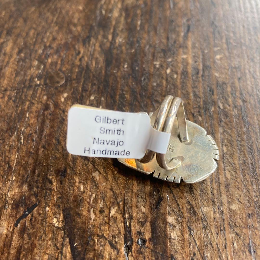 新品 インディアンジュエリー ナバホ ギルバートスミス インレイ シルバーリング