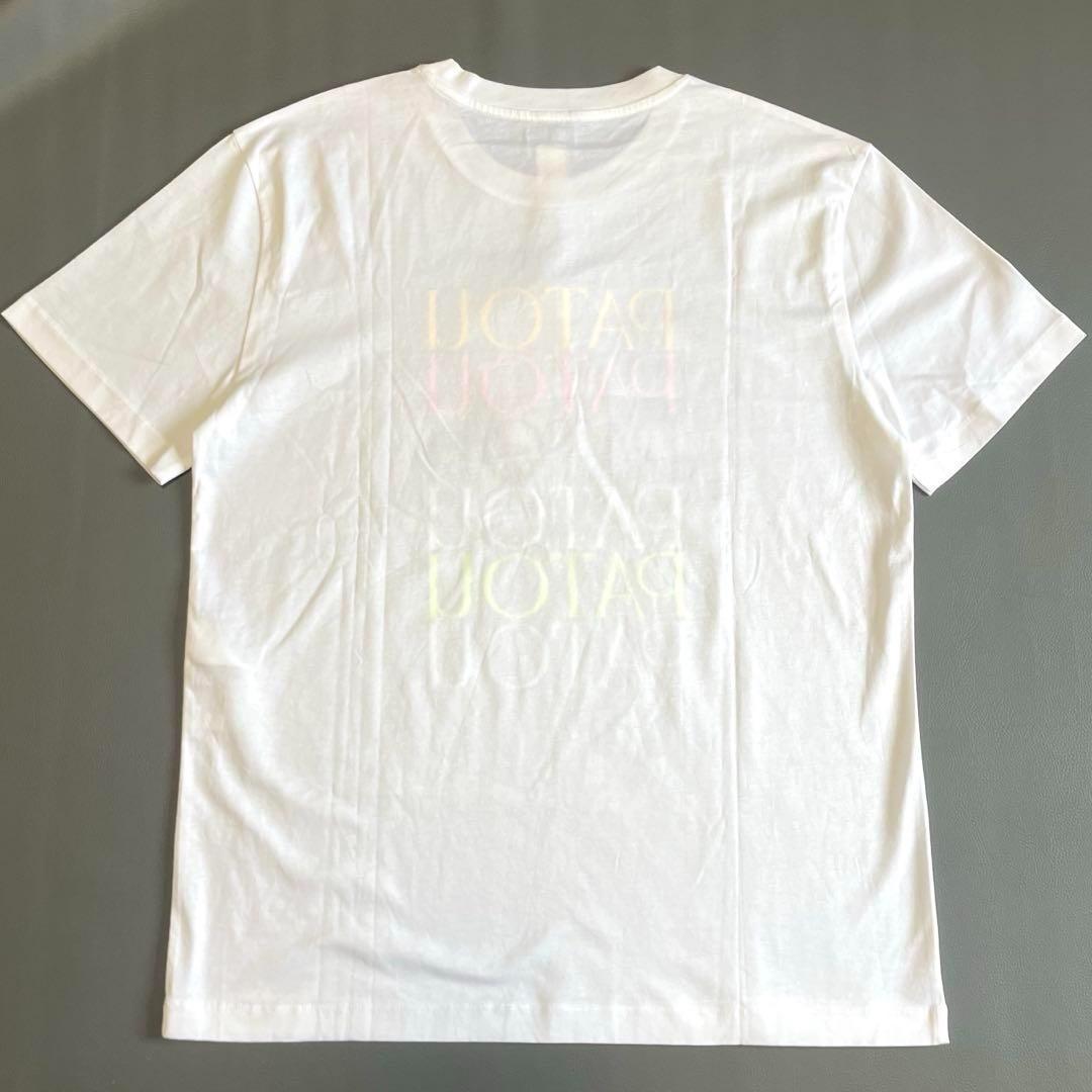 新品タグ付き【PATOU】Tシャツ オーガニックコットン ロゴ カラフル L 白
