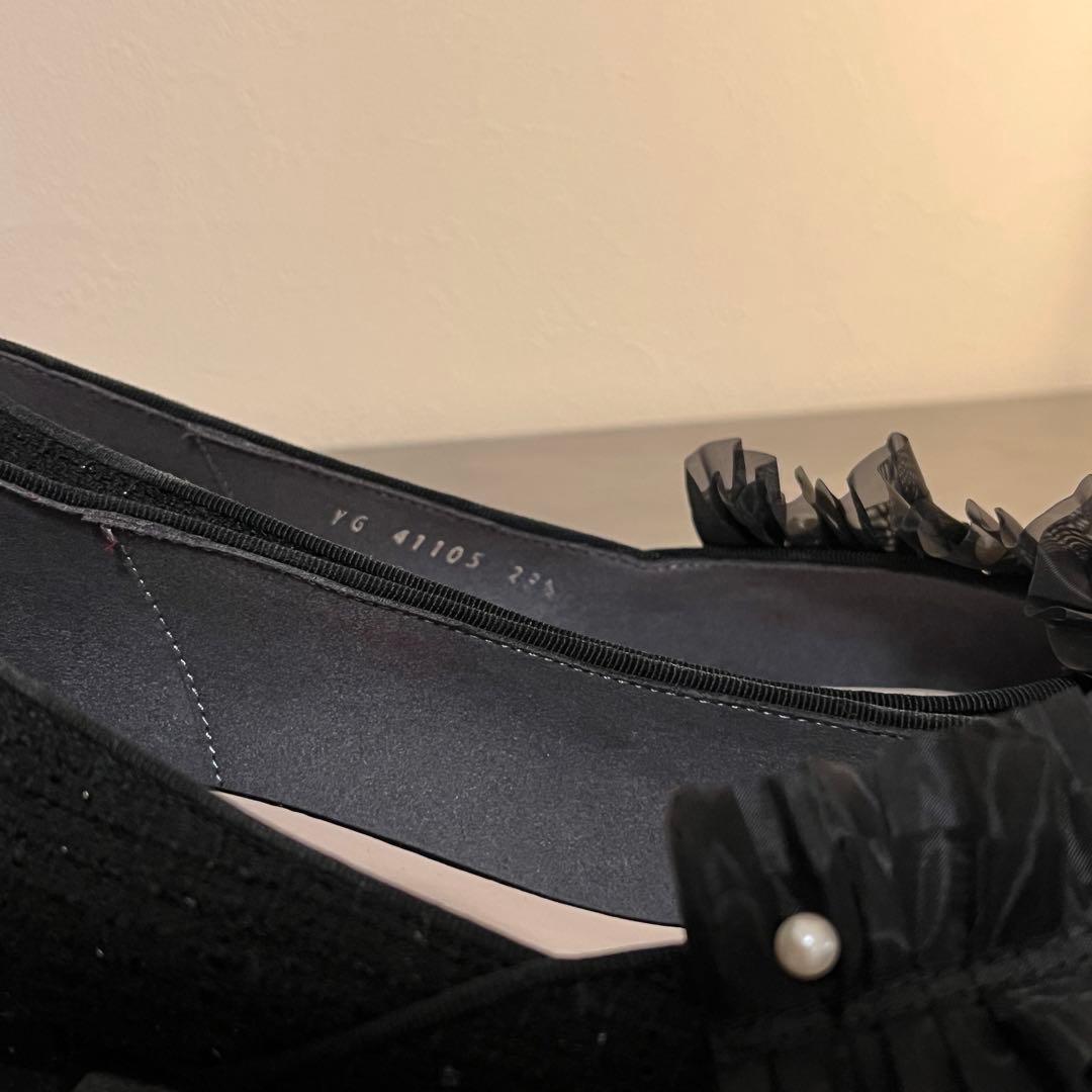 DIANA フラットシューズ オケージョン パーティーフォーマル フリル