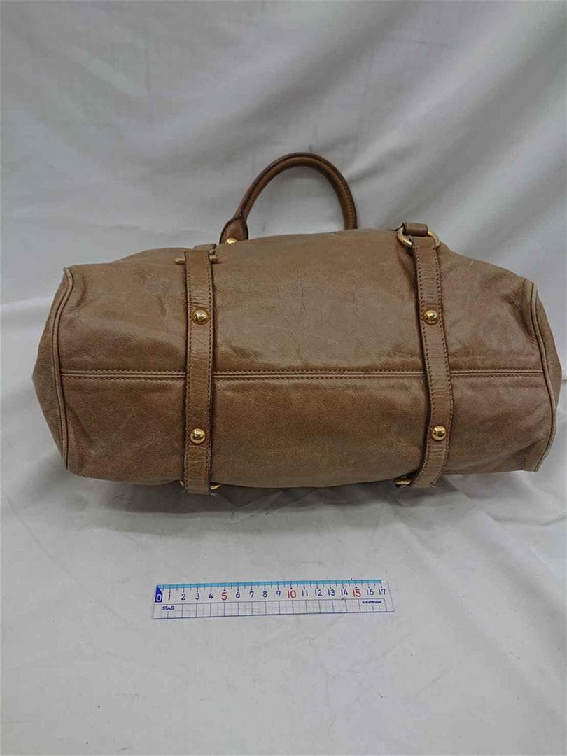 ◎ミュウミュウ マテラッセ レザー 2WAYハンドバッグ ベージュ レディース