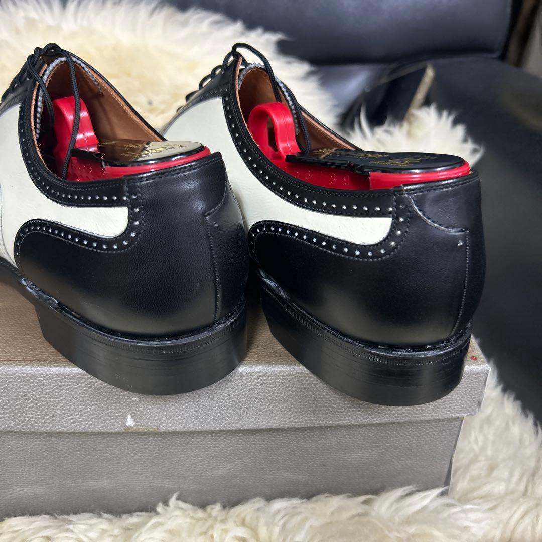 新品未使用　スコッチグレイン バイカラー ウイングチップ 白 黒　25.5