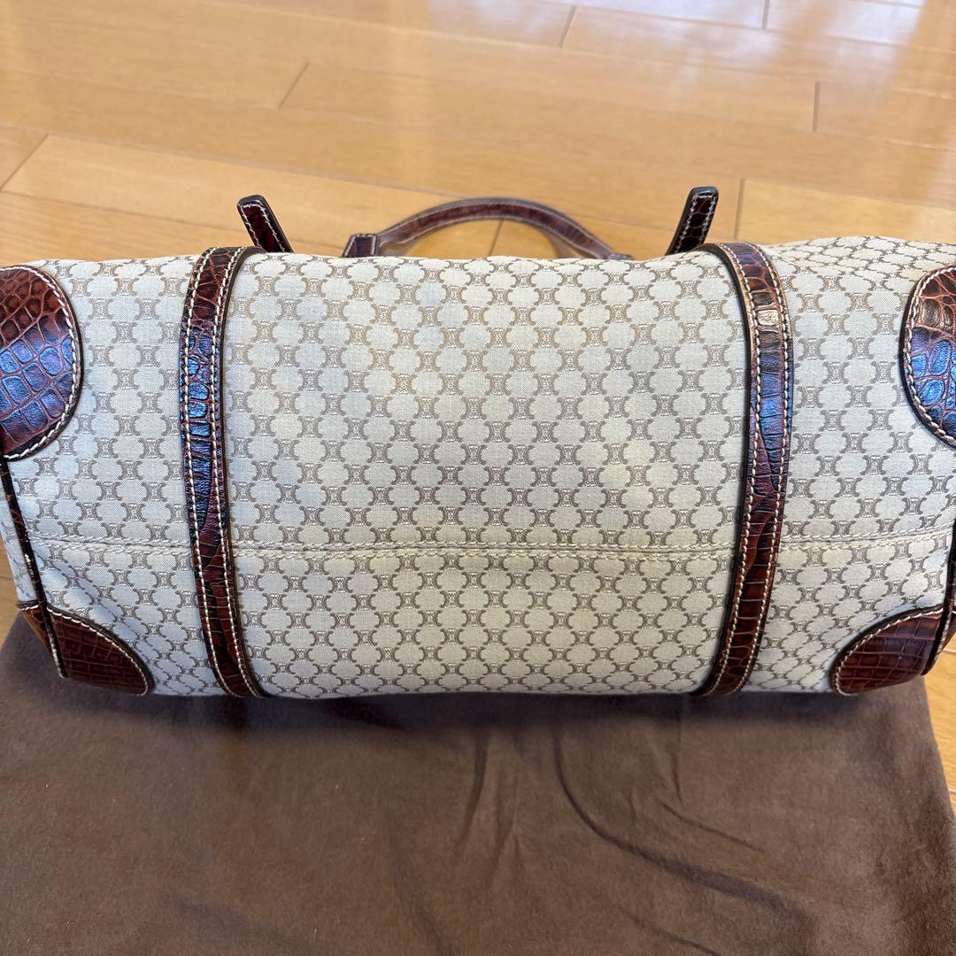 正規品 CELINE ボストンバッグ ベージュｘブラウン マカダム 保存袋