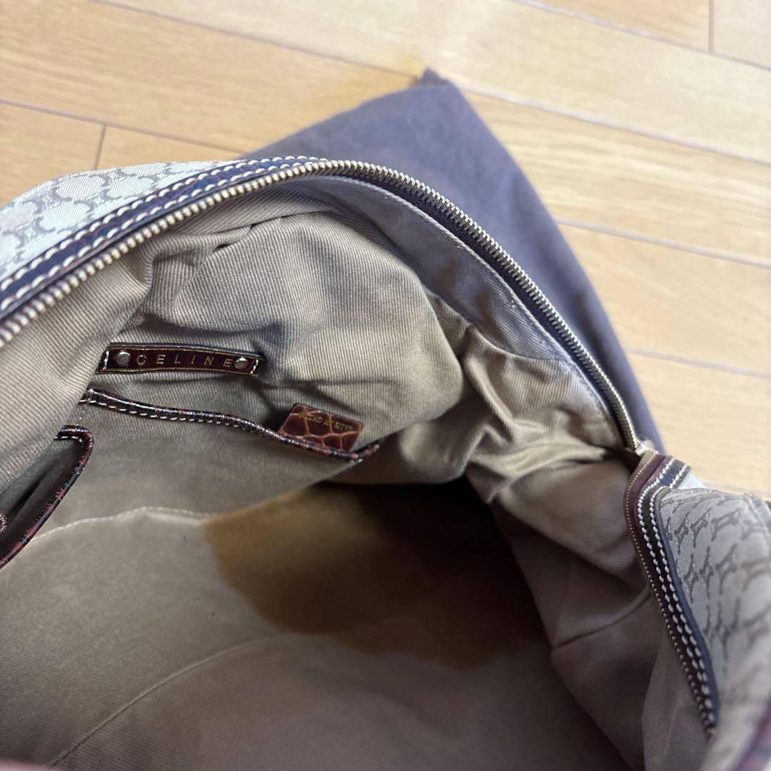 正規品 CELINE ボストンバッグ ベージュｘブラウン マカダム 保存袋