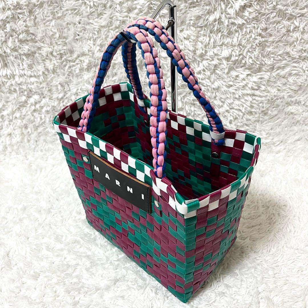 ✨定番品✨MARNI マルニ ピクニックバッグ カゴバッグ ジャージーハンドル