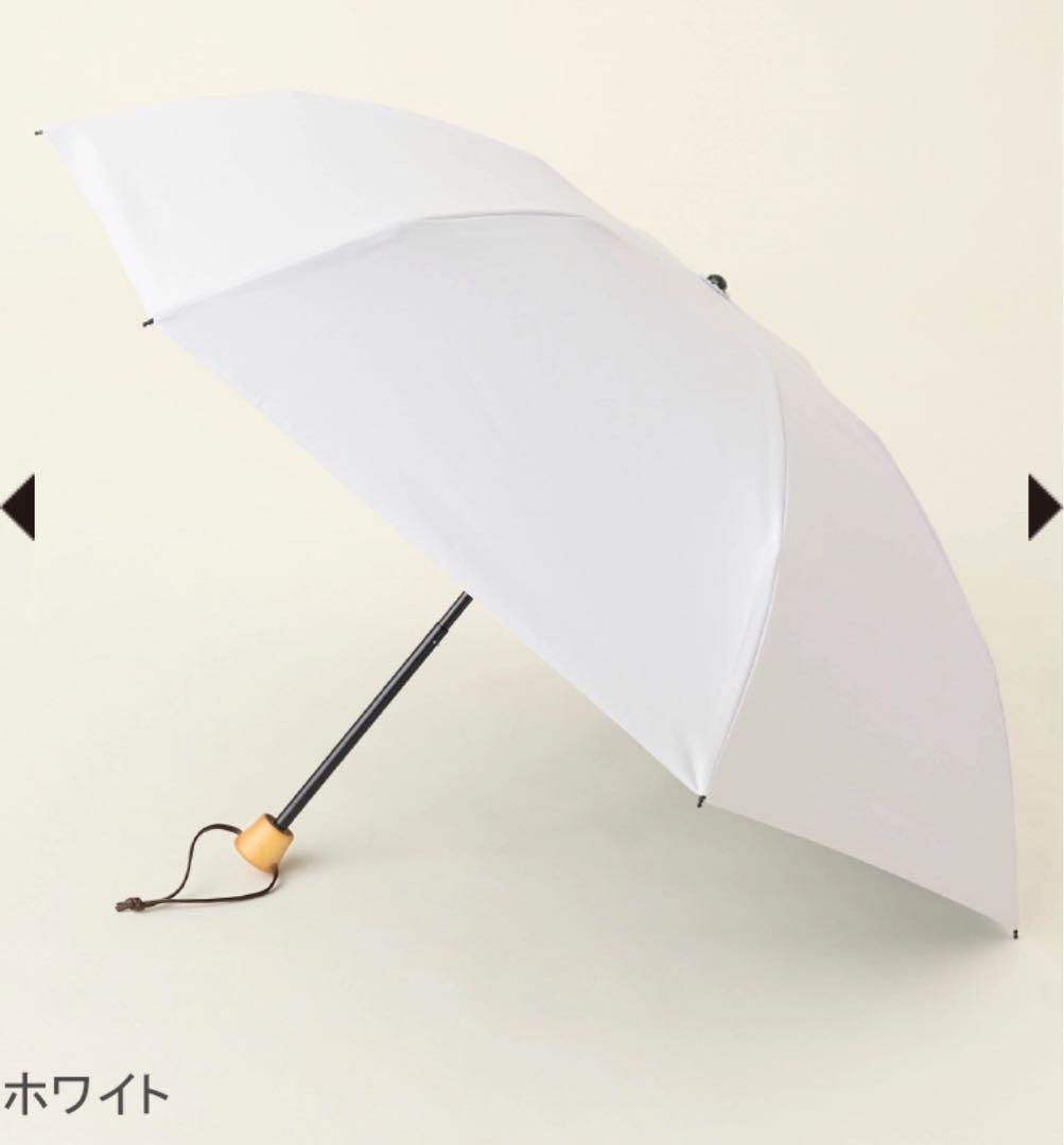 mi！新品未開封　サンバリア100 日傘3段折　無地　ホワイト　田中みなみ