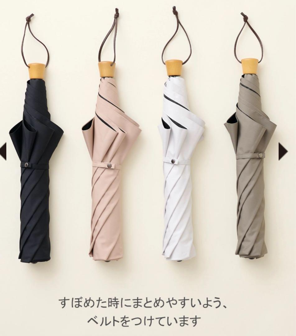 mi！新品未開封　サンバリア100 日傘3段折　無地　ホワイト　田中みなみ