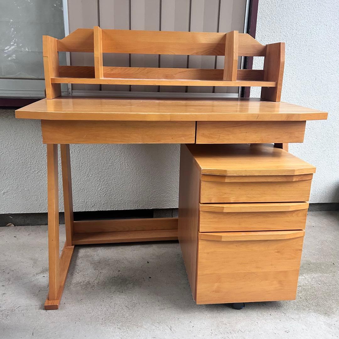 ACTUS アクタス リーヴェ 学習机 デスク 上棚付き 北欧 無垢風 幅105