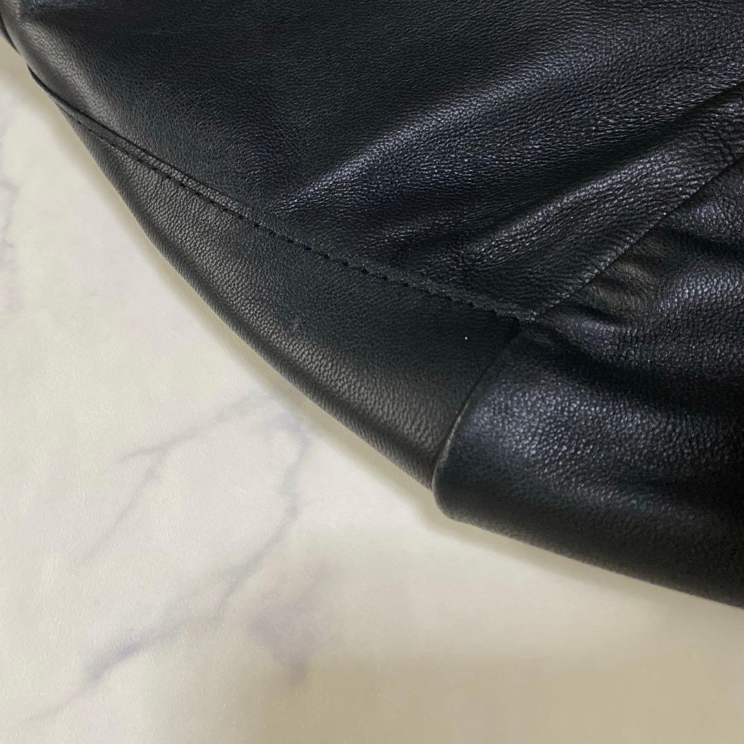 23区 シープレザージャケット ノーカラー 黒 38