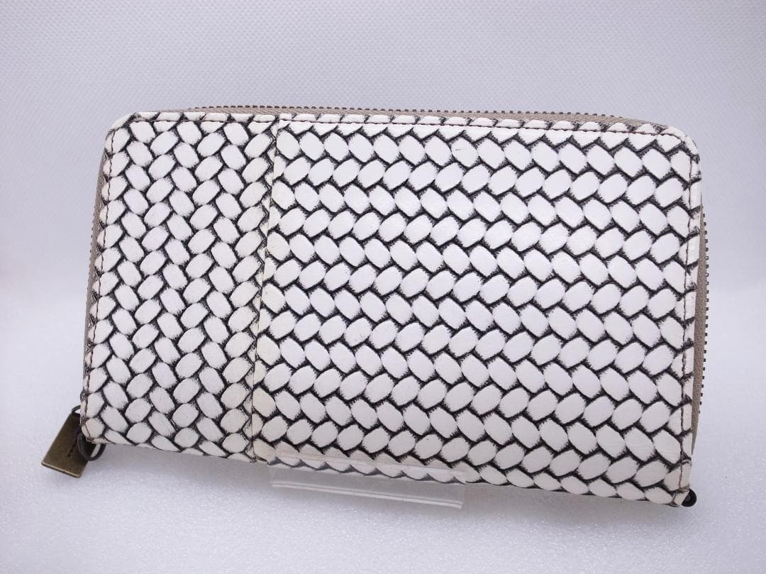 (E)　美品　ヒロコハヤシ　オッティカ　ショルダー　ウォレット　長財布　牛革