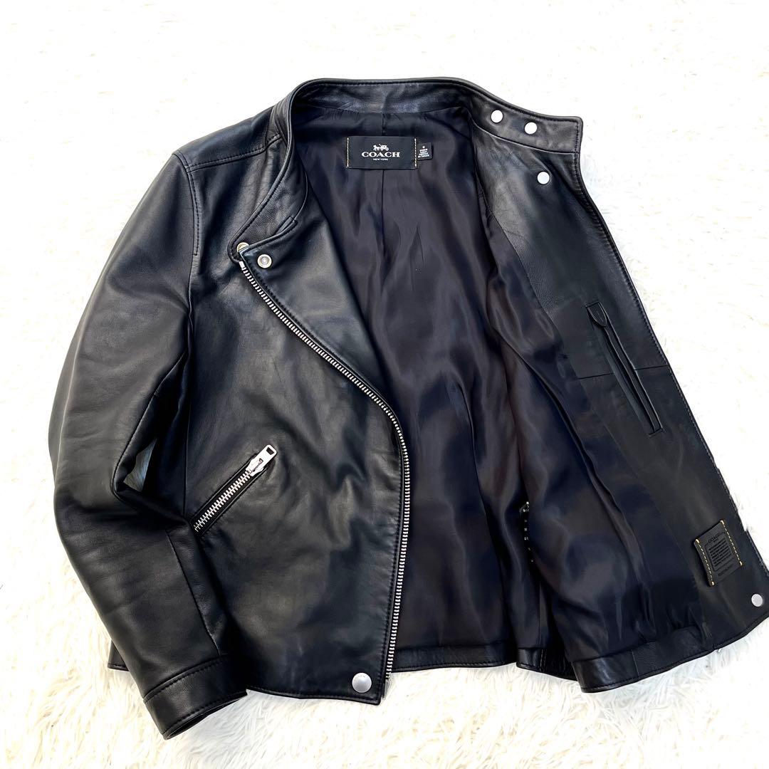 【極美品】コーチ レザージャケット アップタウンレーサー ラムレザー 黒
