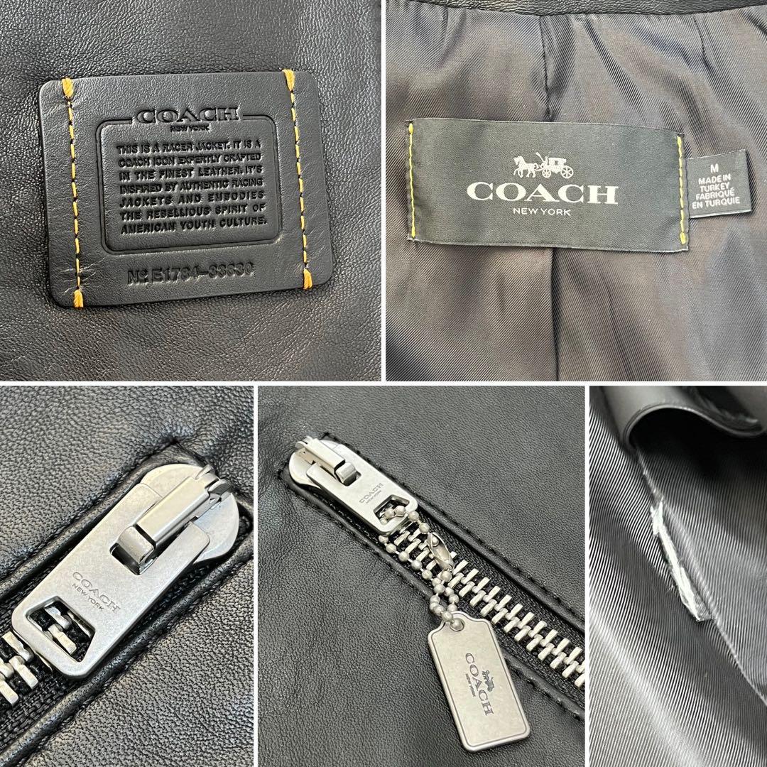 【極美品】コーチ レザージャケット アップタウンレーサー ラムレザー 黒