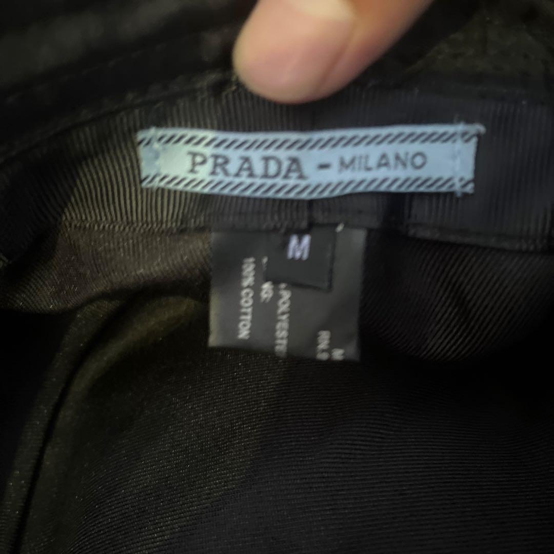 PRADA バケットハット プレートロゴ