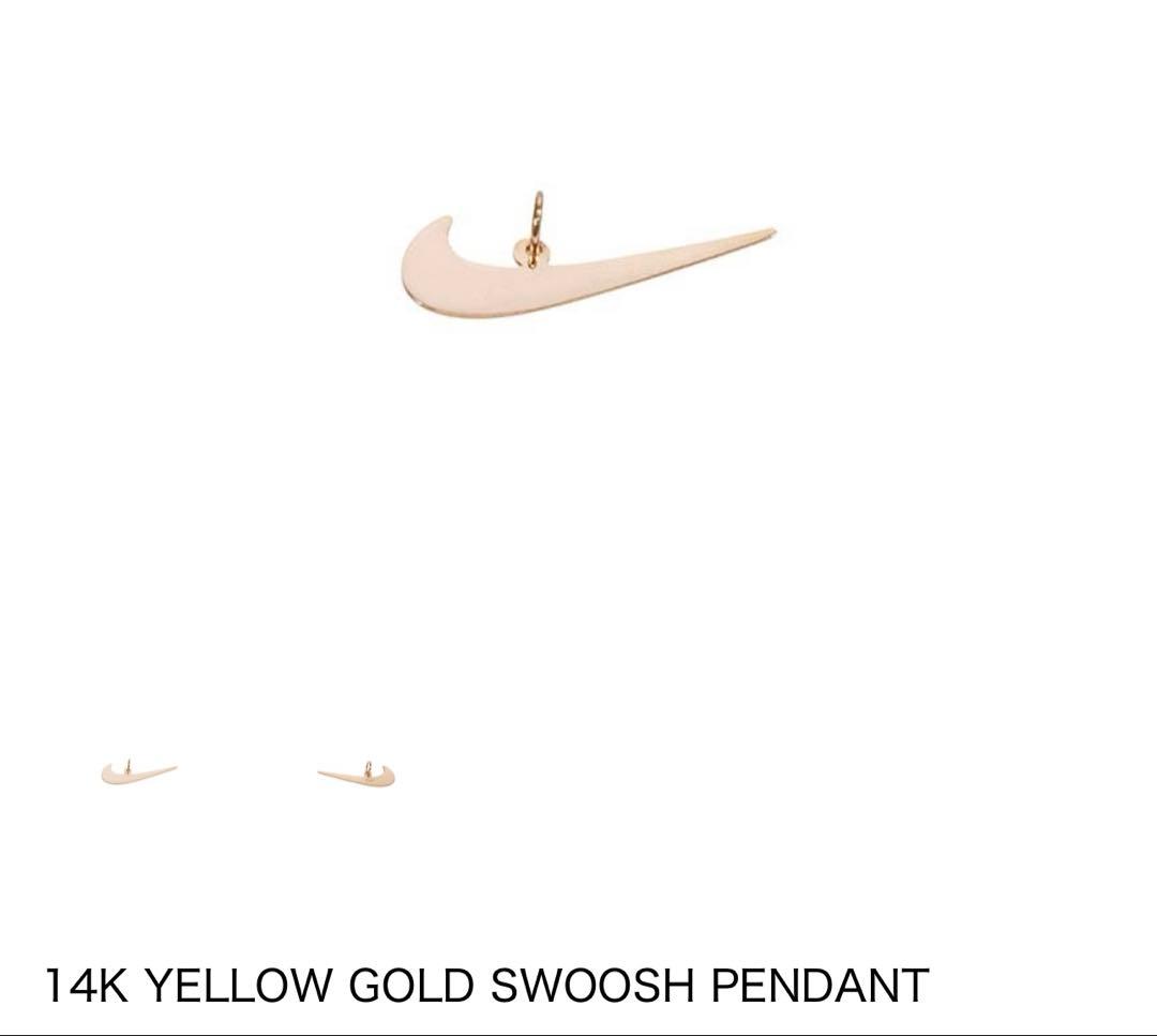 14K YELLOW GOLD SWOOSH PENDANT ナイキ　ネックレス