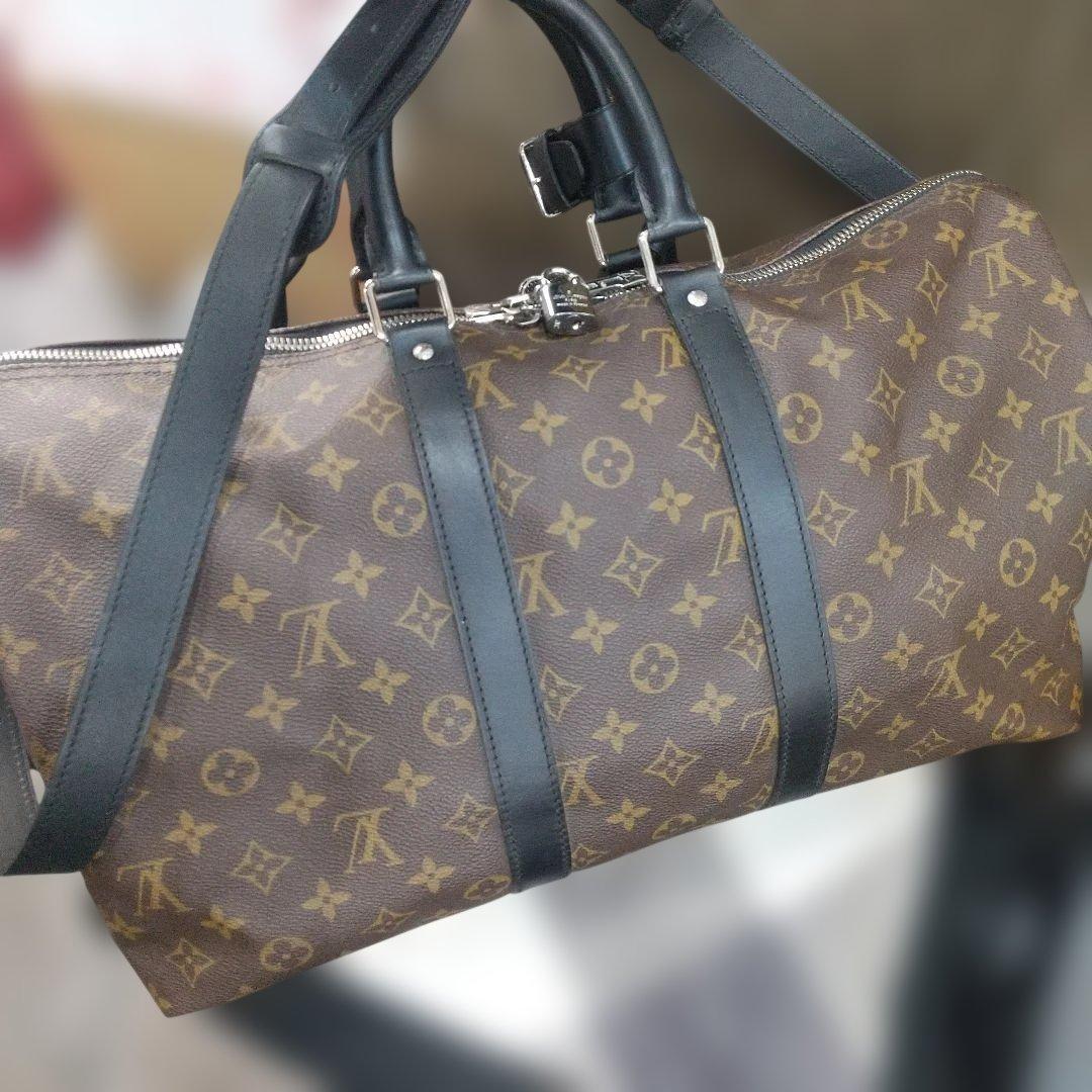 極美品 ヴィトン キーポル バンドリエール 45 モノグラム マカサー