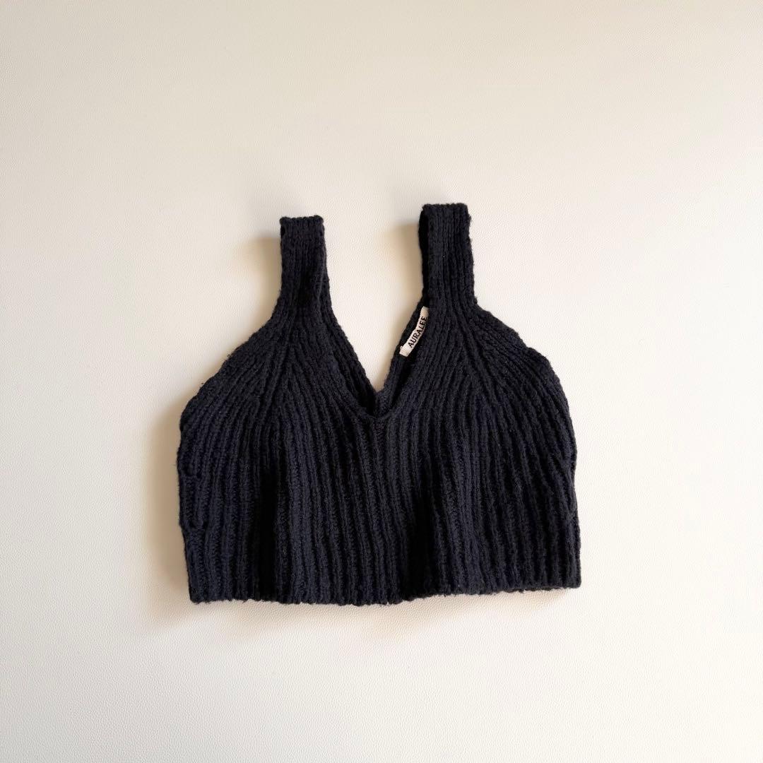 【オーラリー】ニットキャミソールビスチェ ビスチェ レイヤード キャメル ウール