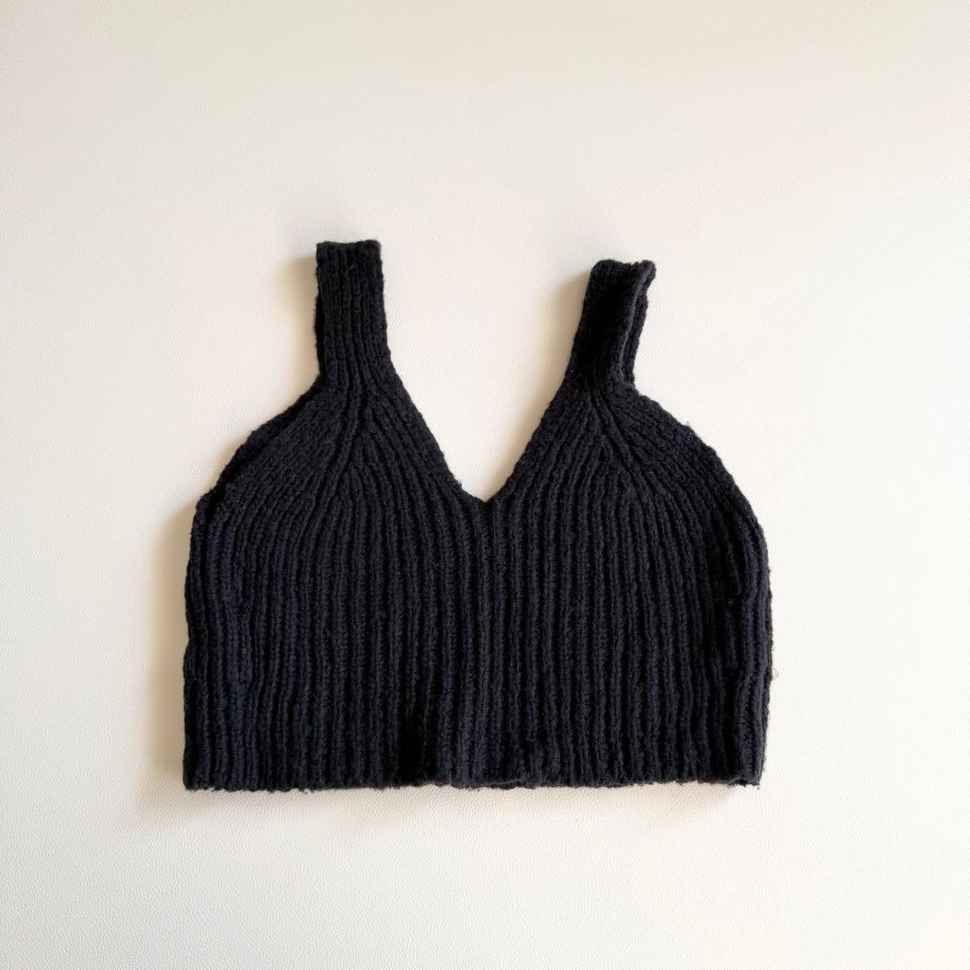 【オーラリー】ニットキャミソールビスチェ ビスチェ レイヤード キャメル ウール