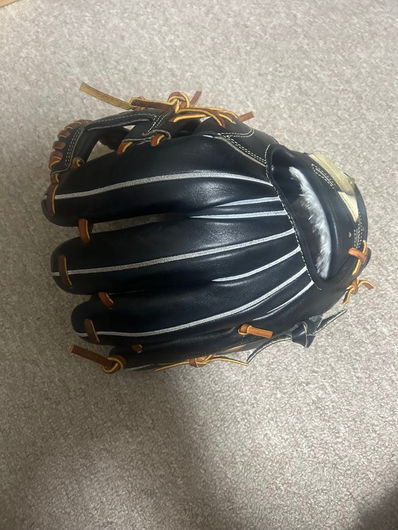 【バラ売不可】軟式グローブ 黒と金 レザー製