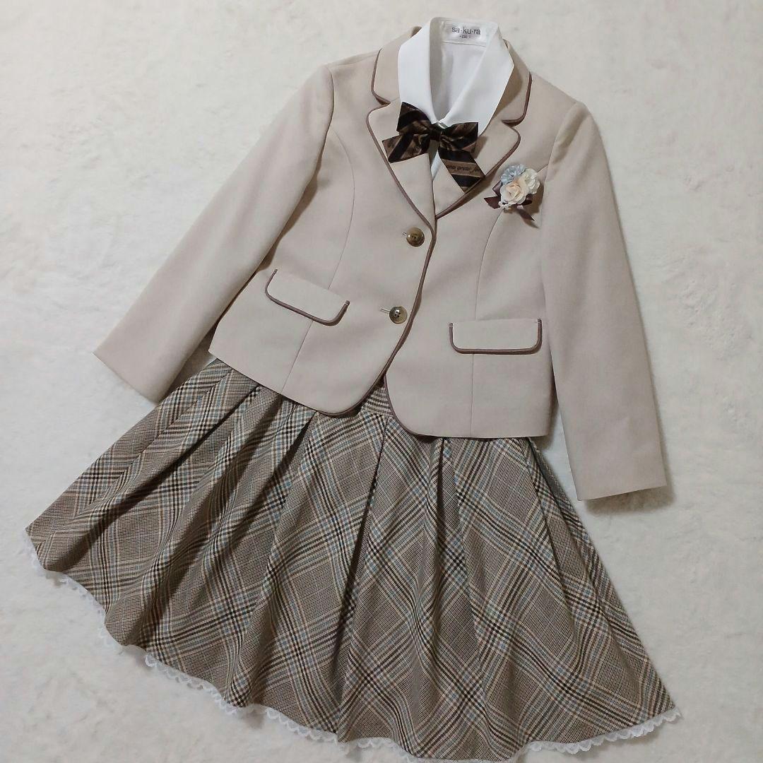 美品✨SAKURA 女の子　入学式　卒園式　フォーマル　女の子　130　ベージュ