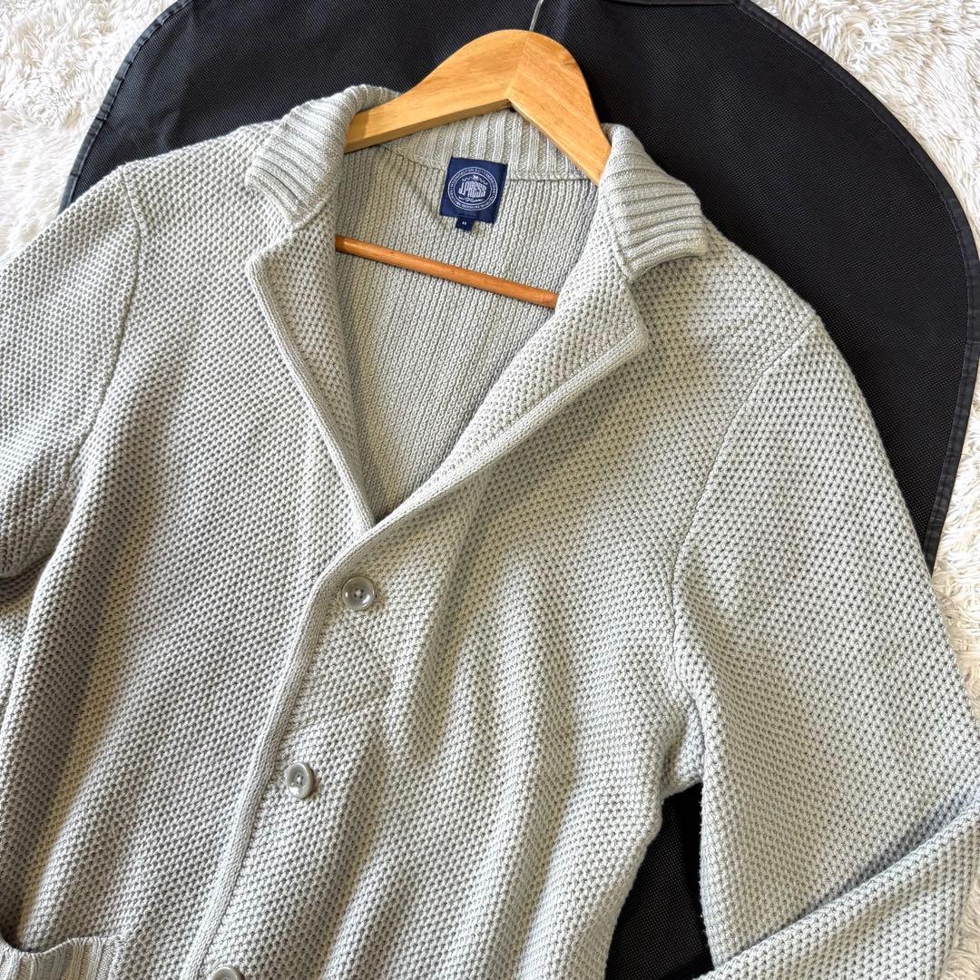 極美品　ジェイプレス　ニット　テーラードジャケット　グレー　LL カーディガン