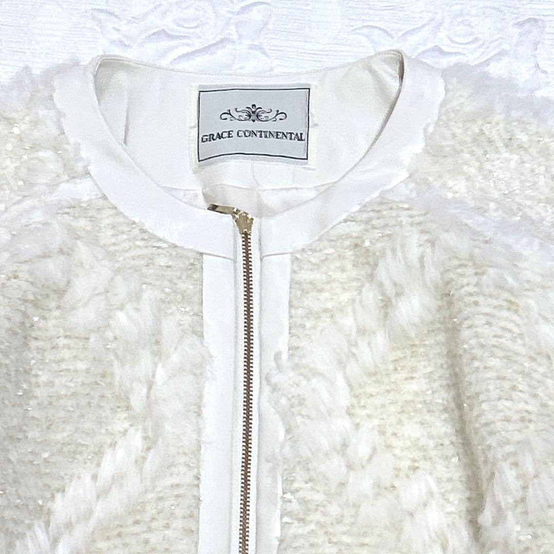 極美品❤︎GRACE CONTINENTAL ファーツイードジャケット ゆったり