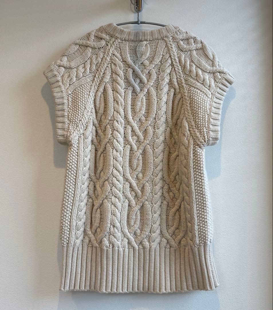 BLAMINK ケーブルニットベスト 38 アイボリー